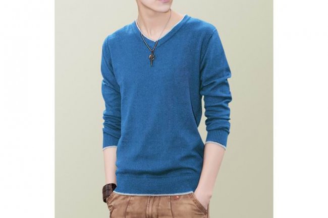 COLOURFUL BLUE LONG SLEEVES SHIRT